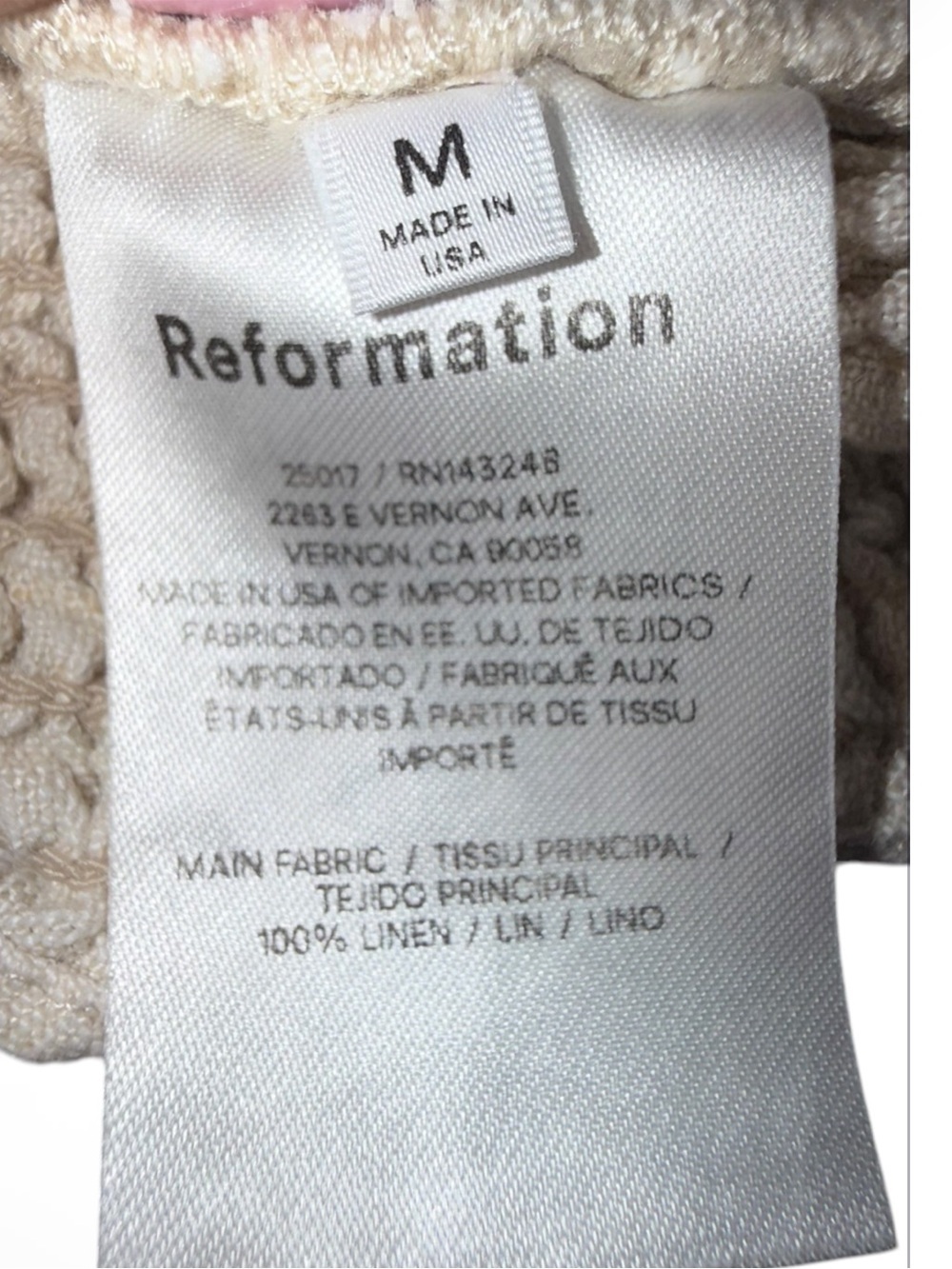 Reformation Linen Smocked Puff Sleeve Top – Cream – Medium - Picture 4 of 7